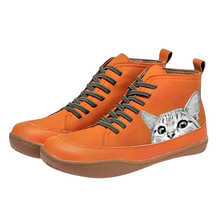 Léonie | Sneakers alte ludiche con motivo gatto