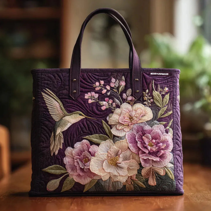Sacco Artigianale Matelassé - Colibrì e Orchidea