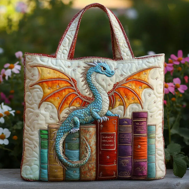 Sacca Matelassé - Drago Smeraldo Guardiano dei Libri
