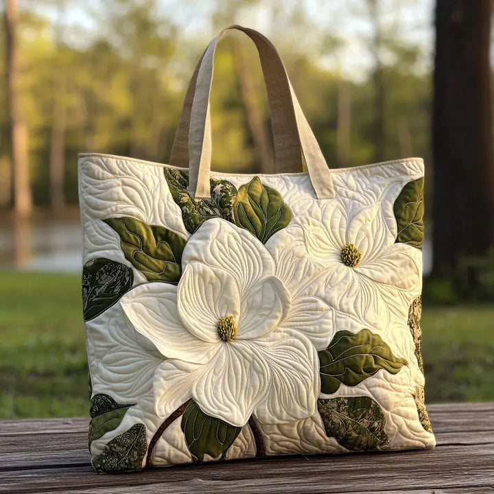 Sacca Artigianale Matelassé - Elegante Giglio Bianco