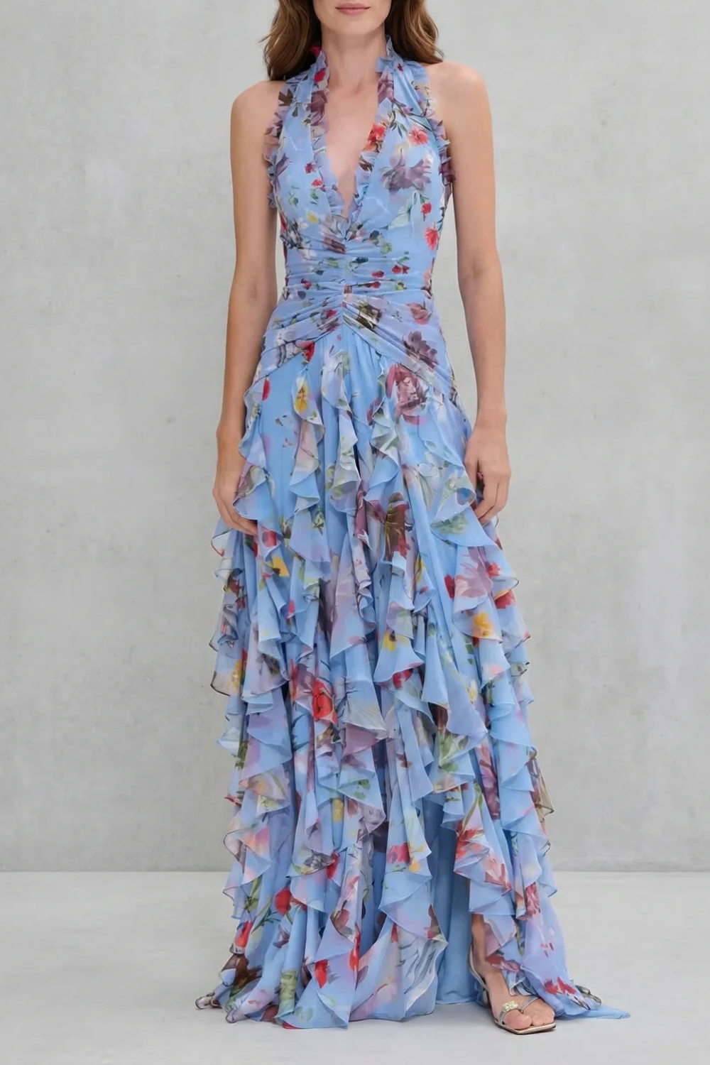 Abito Lunga Elegante con Collo Halter - Maison Claire et Sylvie