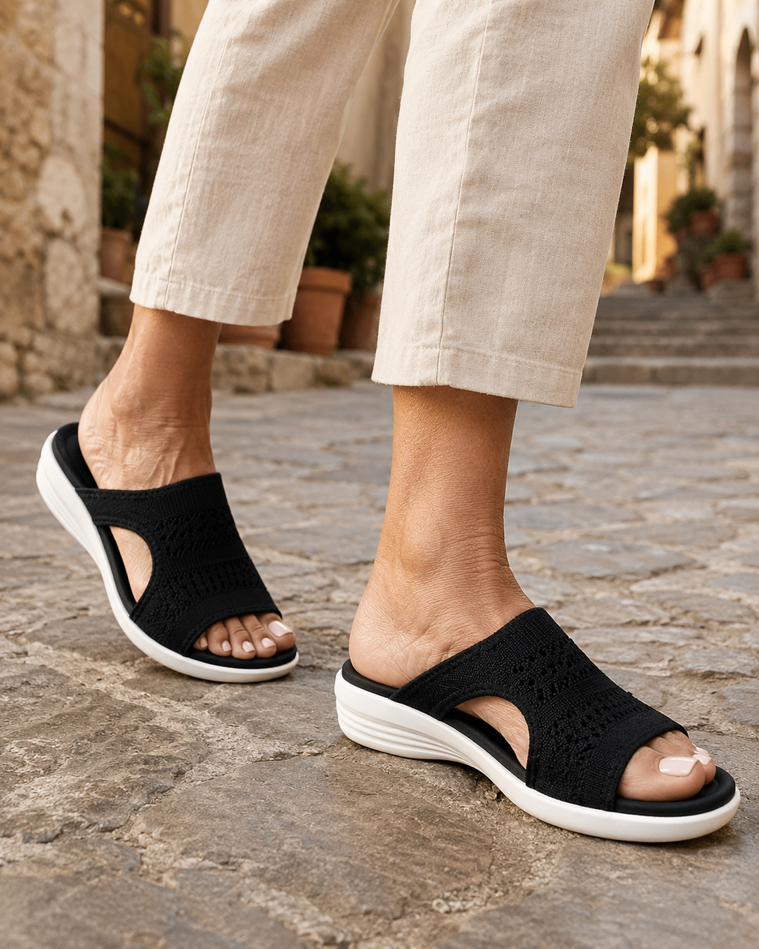 Zina | Sandali con piattaforma, in tessuto traspirante per donna