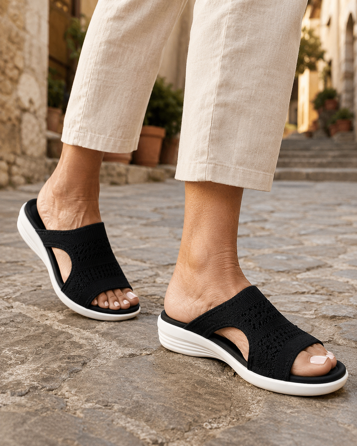 Zina | Sandali con piattaforma, in tessuto traspirante per donna