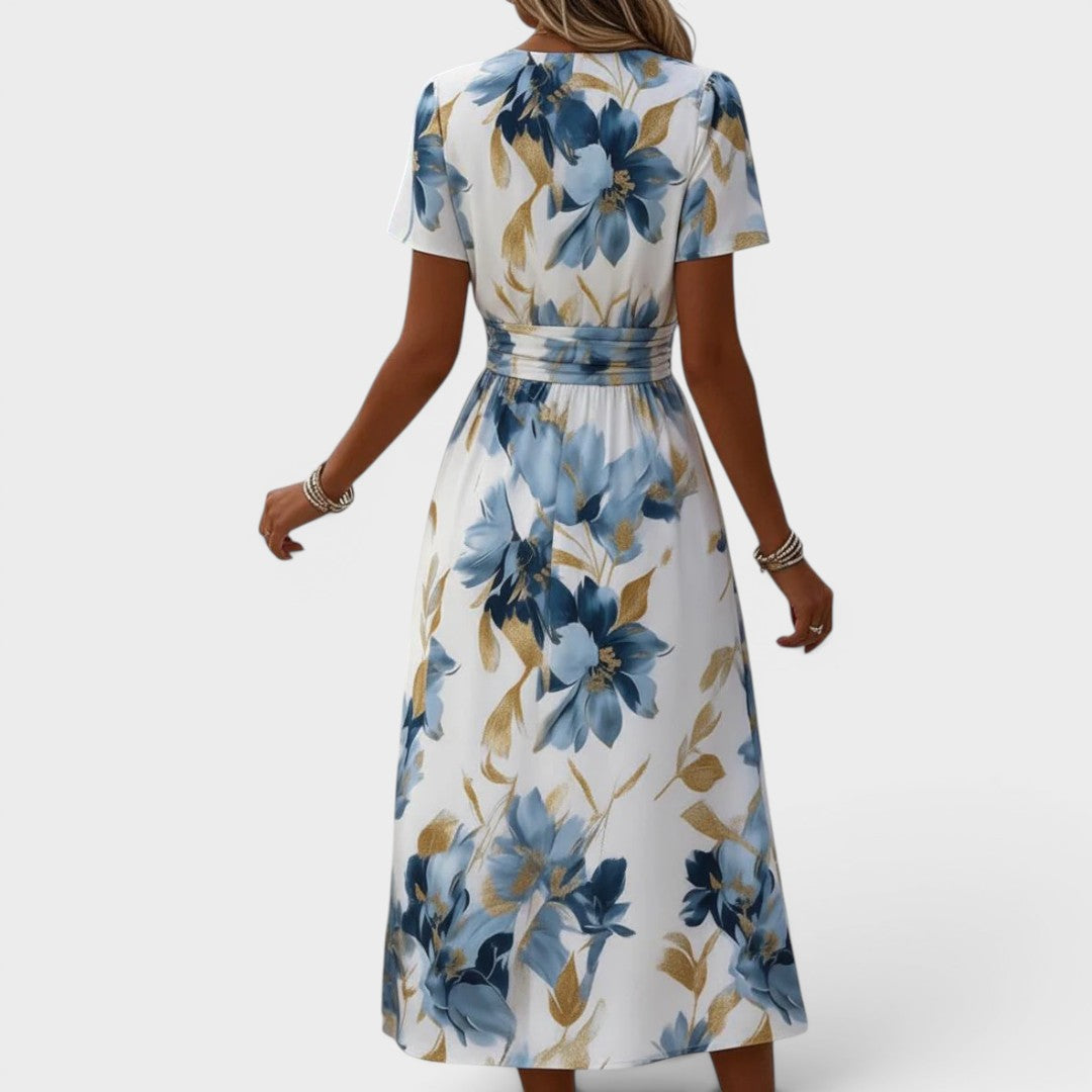 Denise™ | Abito midi floreale a portafoglio