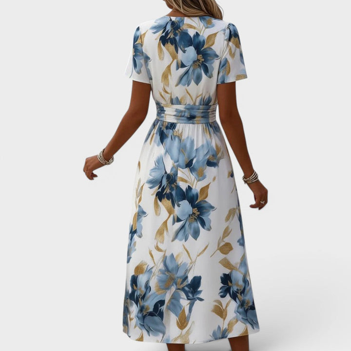 Denise™ | Abito midi floreale a portafoglio