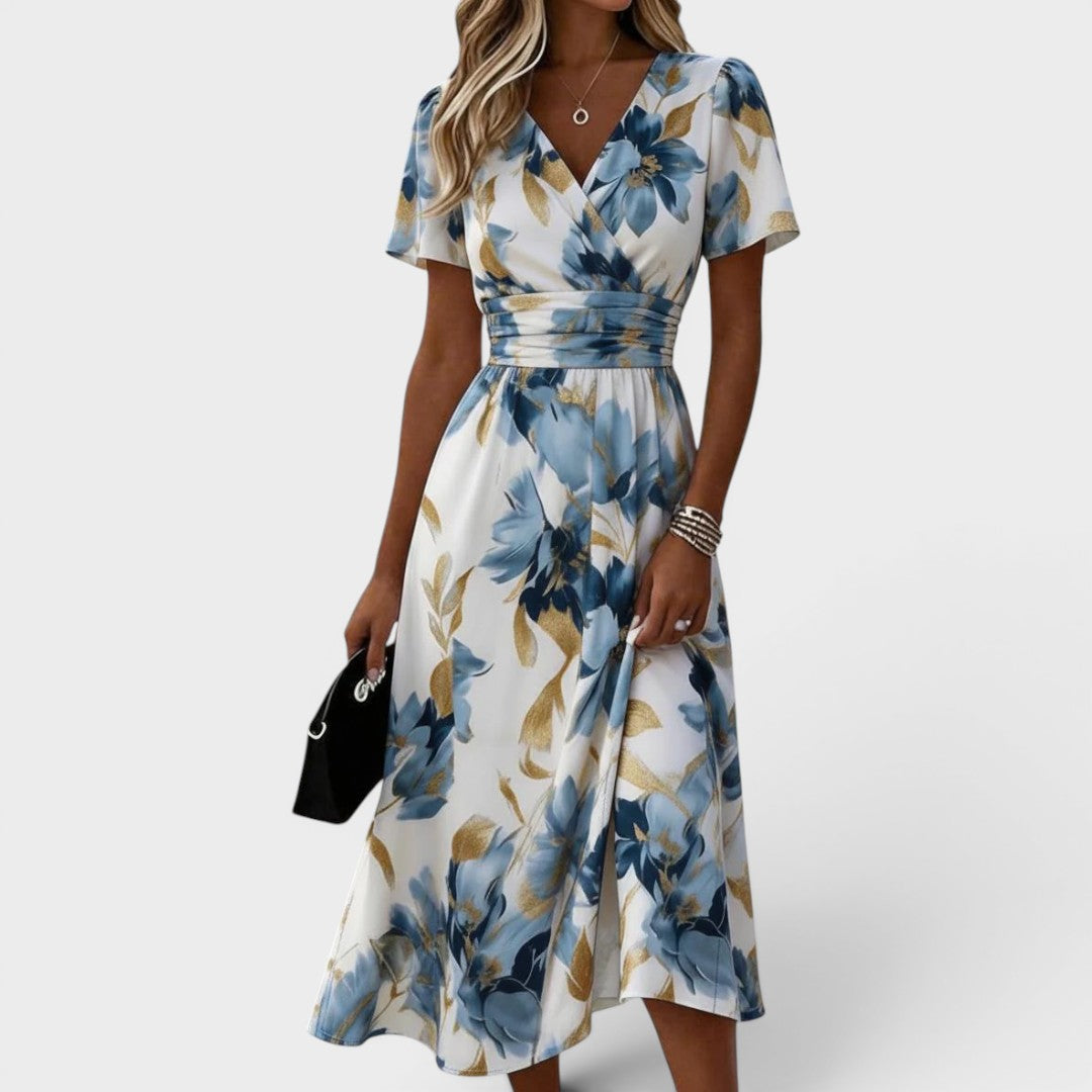 Denise™ | Abito midi floreale a portafoglio