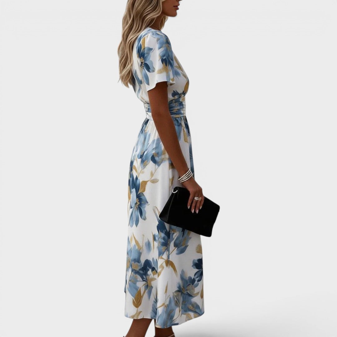 Denise™ | Abito midi floreale a portafoglio