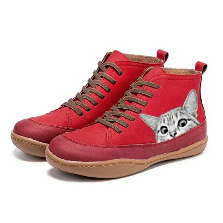 Léonie | Sneakers alte ludiche con motivo gatto