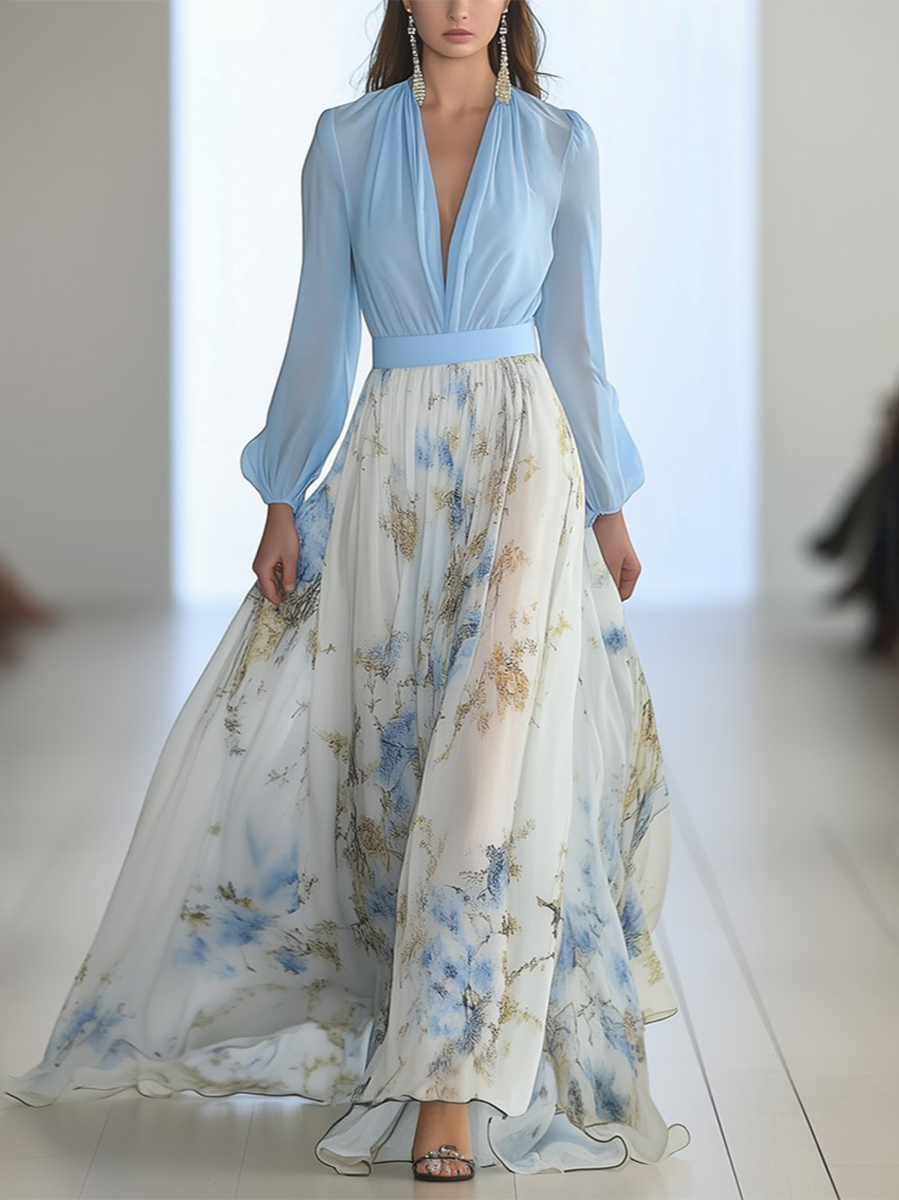 Abito Maxi Floreale Pénélope | Eleganza Eterna di Maison Claire e Sylvie
