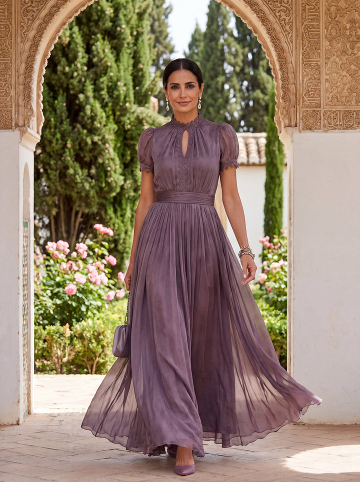 Abito Lunga Flavia in Tessuto Lussuoso - Eleganza Incomparabile da Maison Claire e Sylvie