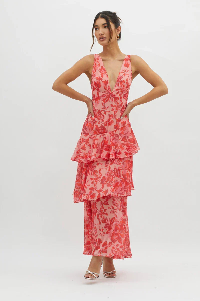 LISA | Abito midi floreale elegante