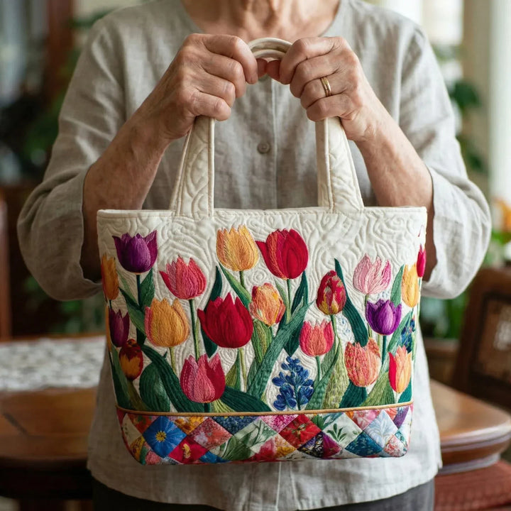 Borsa Trapuntata - Giardino di Tulipani